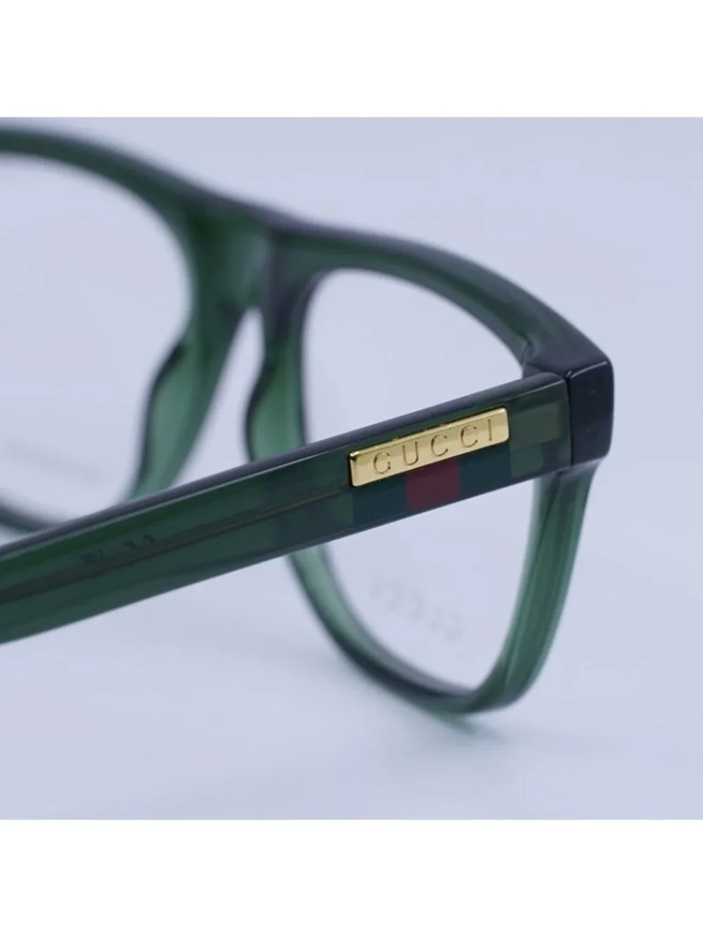 Gucci GG1117O 005 Square Eyeglasses - Transparent Green 56mm